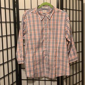LLBean Wrinkle Free 3/4 Sleeve Button Up Top - XL